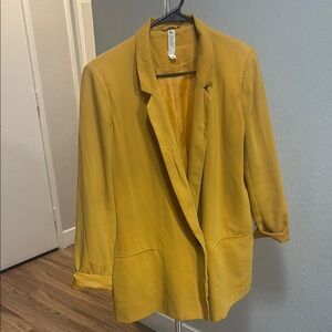 Oversized Mural Yellow Mustard Women's Blazer